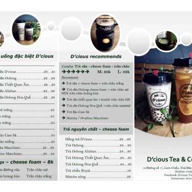 Thực đơn- D'cious Tea & Coffee