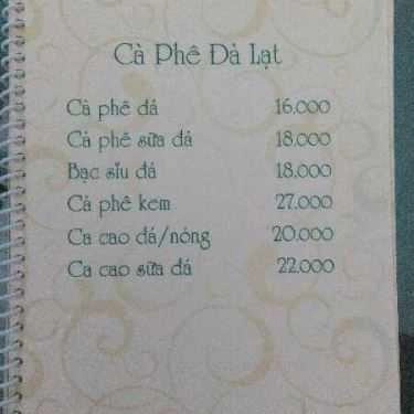 Thực đơn- Cafe Đà Lạt Green - Hoàng Diệu 2