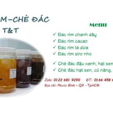 Thực đơn- T&T - Đác Rim & Chè Đác - Shop Online