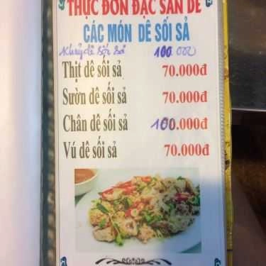 Thực đơn- Quán Nhậu Lẩu Dê Bình Minh