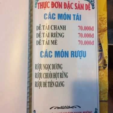 Thực đơn- Quán Nhậu Lẩu Dê Bình Minh