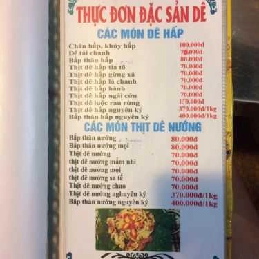 Thực đơn- Quán Nhậu Lẩu Dê Bình Minh