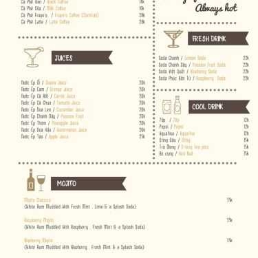 Thực đơn- Daily - Café & Brunch