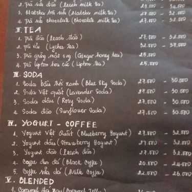 Thực đơn- Đất - Coffee & Tea