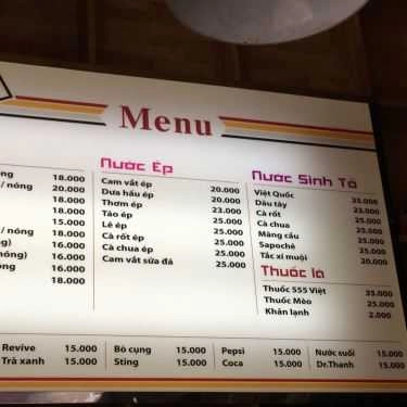 Thực đơn- Đây Cafe