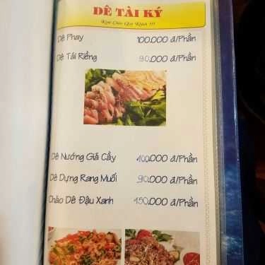Thực đơn- Quán Nhậu Dê Tài Ký - Phan Huy Ích