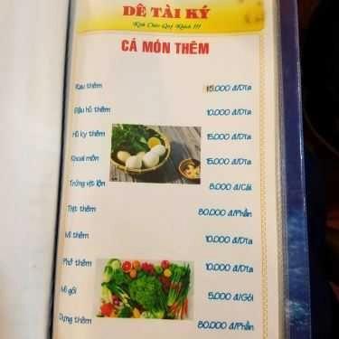 Thực đơn- Quán Nhậu Dê Tài Ký - Phan Huy Ích