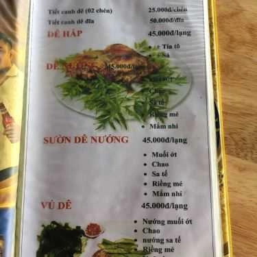 Thực đơn- Quán Nhậu Quán Dê Tươi & Hải Sản Sống