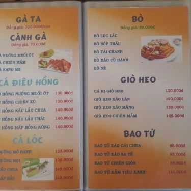 Thực đơn- Quán Nhậu Lộc Phát - Dê Nướng & Hải Sản