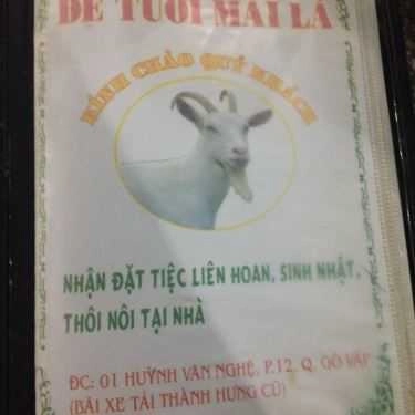 Thực đơn- Quán Nhậu Dê Tươi Mái Lá