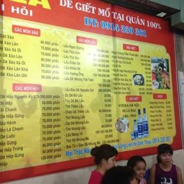 Thực đơn- Quán Nhậu Dê Tươi Mái Lá
