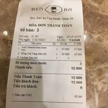 Tổng hợp- Đen Đá Cafe - Trà Sữa & Trà Đào - Sư Vạn Hạnh