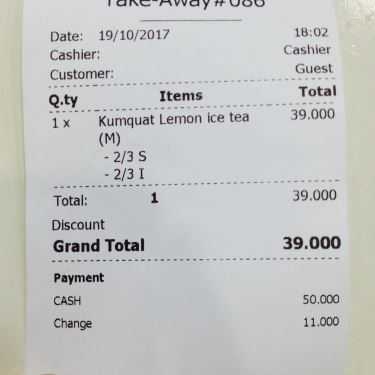 Thực đơn- Cafe Ding Tea - Lê Văn Sỹ