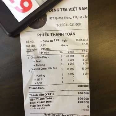 Thực đơn- Cafe Ding Tea - Quang Trung