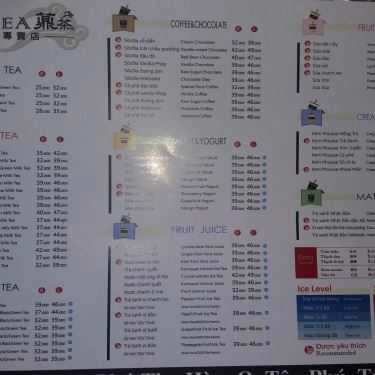 Thực đơn- Cafe Ding Tea - Vườn Lài