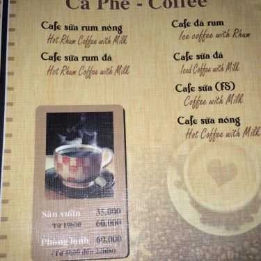 Thực đơn- Diva Piano Cafe - Ngô Quyền