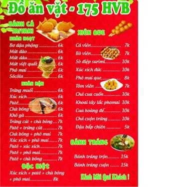 Thực đơn- Đồ Ăn Vặt - 175 Huỳnh Văn Bánh