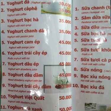 Thực đơn- Cafe Đồng Xanh - Nước Trái Cây & Sinh Tố