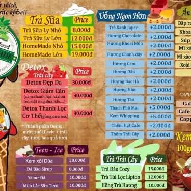 Thực đơn- Home Made - Thức Uống & Ăn Vặt