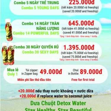 Thực đơn- Dưa Chuột Detox Water - Shop Online