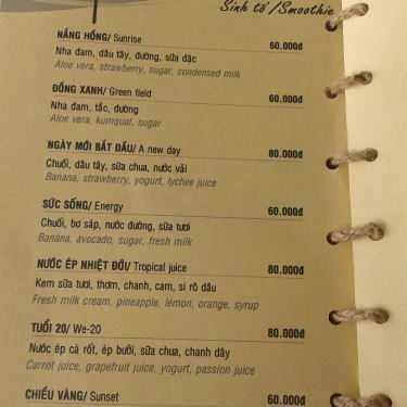 Thực đơn- Đủng Đỉnh Cafe