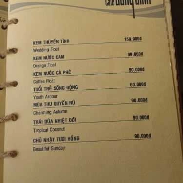 Thực đơn- Đủng Đỉnh Cafe