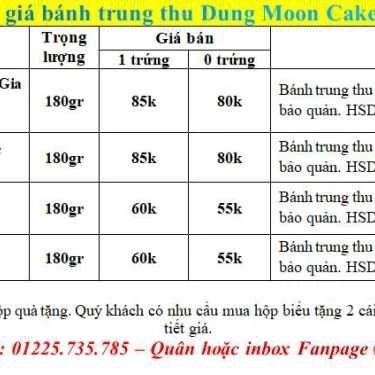 Thực đơn- Shop online Dung Homemade Cake Shop