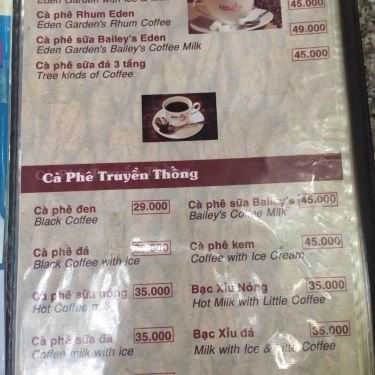 Thực đơn- Eden Garden Cafe
