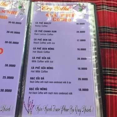 Thực đơn- Ery's House Cafe