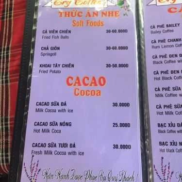 Thực đơn- Ery's House Cafe