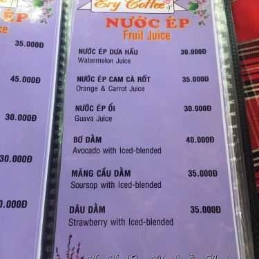 Thực đơn- Ery's House Cafe