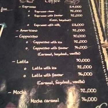Thực đơn- F Cafe - Trần Quốc Toản