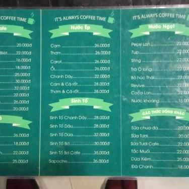 Thực đơn- F Coffee