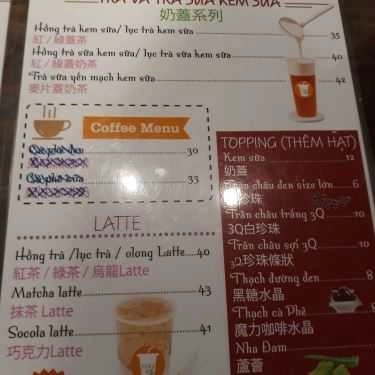 Thực đơn- Cafe FINE TEA