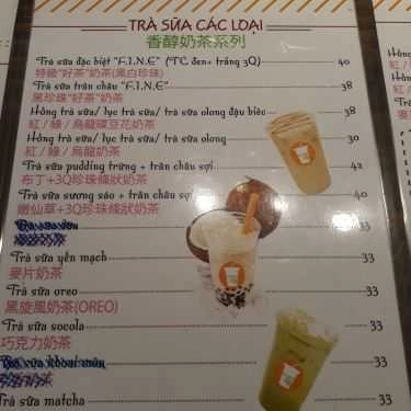 Thực đơn- Cafe FINE TEA