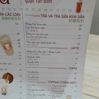 Thực đơn- Cafe FINE TEA