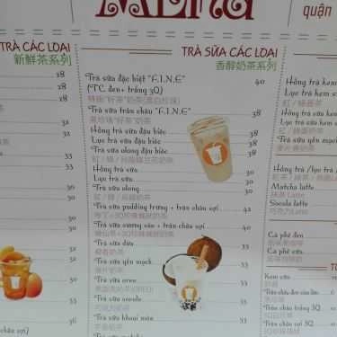 Thực đơn- Cafe FINE TEA