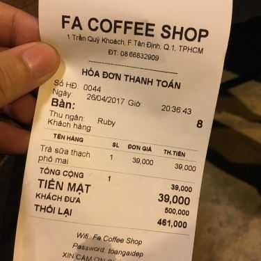 Tổng hợp- FA Coffee Shop