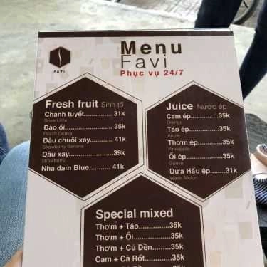 Thực đơn- Favi Coffee