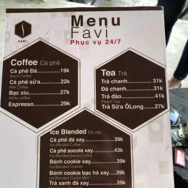 Thực đơn- Favi Coffee