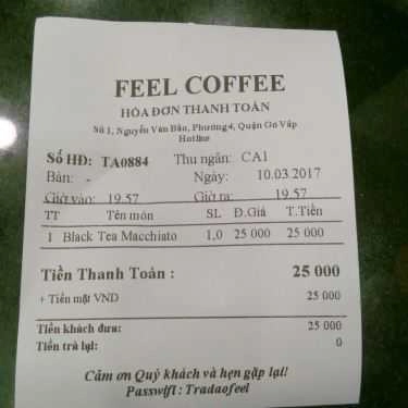 Thực đơn- Feel Coffee & Tea Express - Nguyễn Văn Bảo