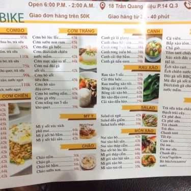 Thực đơn- Shop online Foodbike - Giao Thức Ăn Đêm