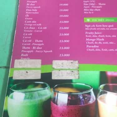 Thực đơn- Cafe Fruit Station - Đinh Tiên Hoàng