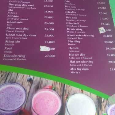 Thực đơn- Cafe Fruit Station - Đinh Tiên Hoàng