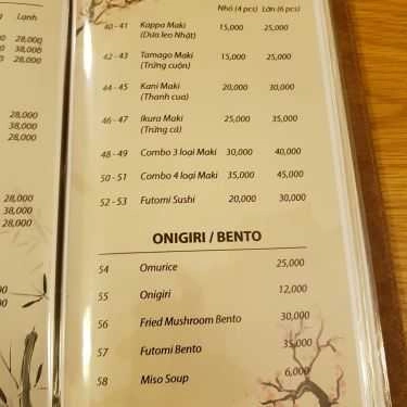 Thực đơn- Cafe Futomi Nara Kissaten - Trà Quán Nhật