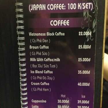 Thực đơn- G Coffee - Lý Tự Trọng