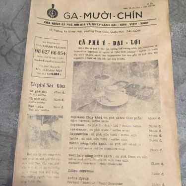Thực đơn- Ga Mười Chín Coffee - Xa Lộ Hà Nội