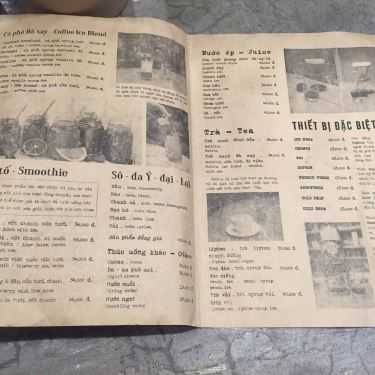 Thực đơn- Ga Mười Chín Coffee - Xa Lộ Hà Nội
