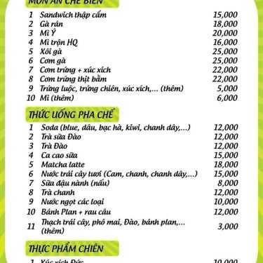 Thực đơn- Ăn vặt Gà Rán Dodofood