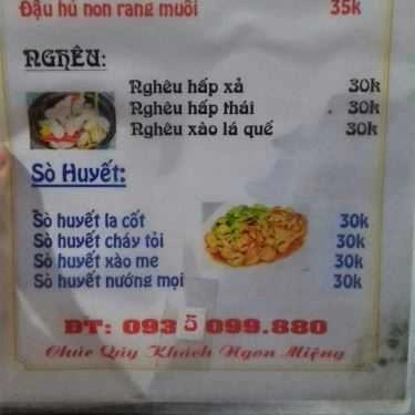 Thực đơn- Quán Nhậu Ghé Ốc Đêm
